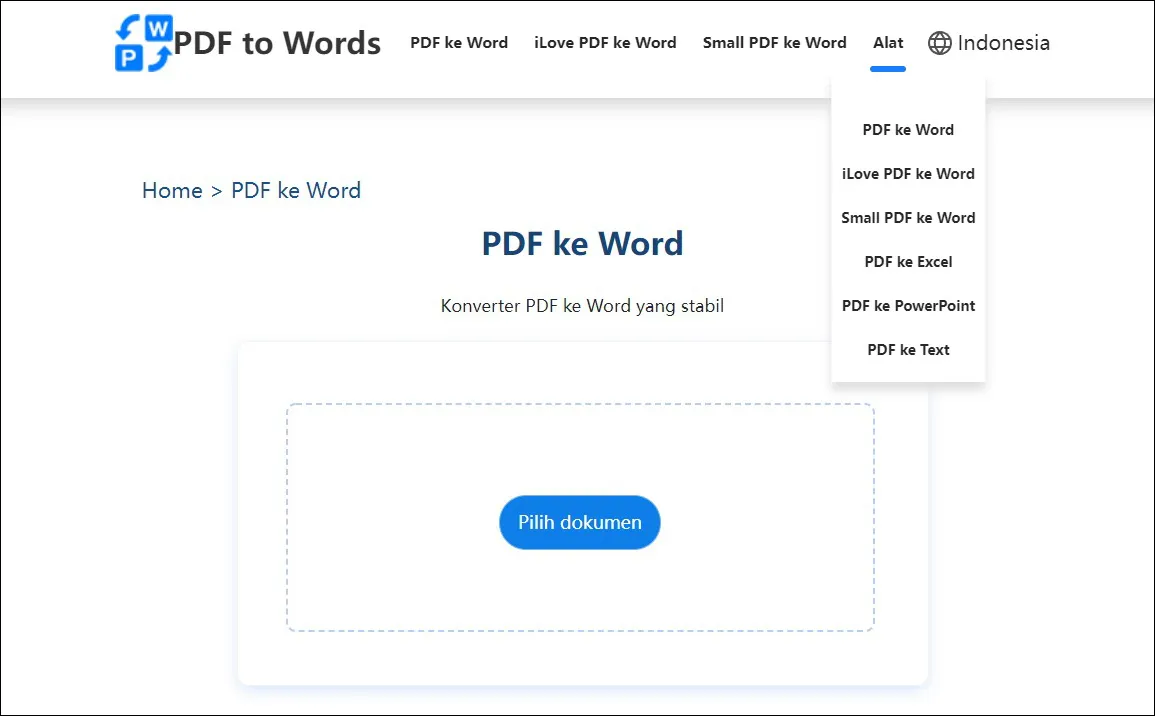 1 Buka halaman konverter PDF ke Word