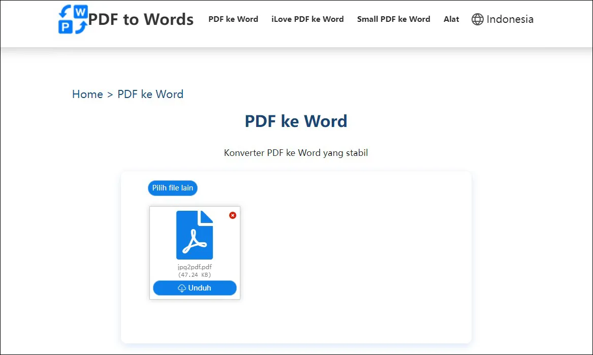 2 Unggah file PDF Anda