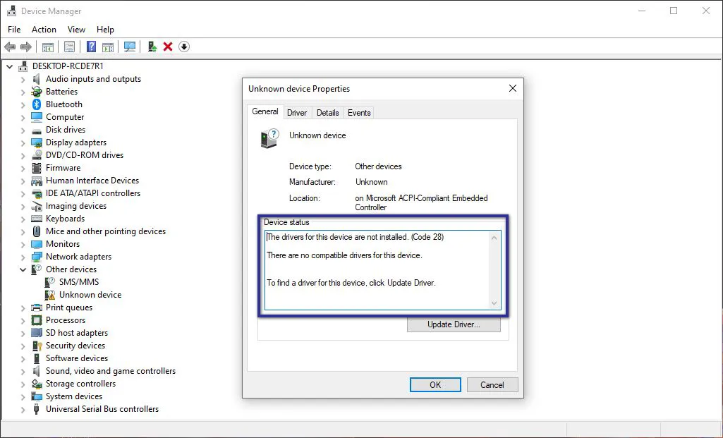 Driver Status Tanda Seru