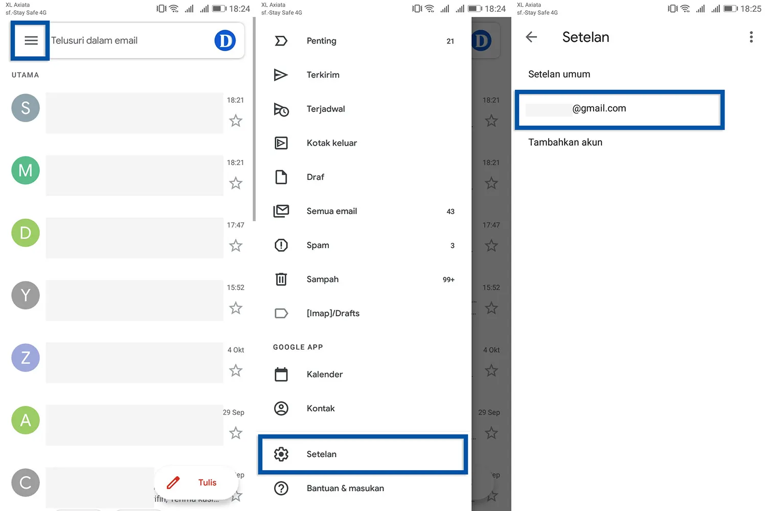 Melihat alamat email Gmail