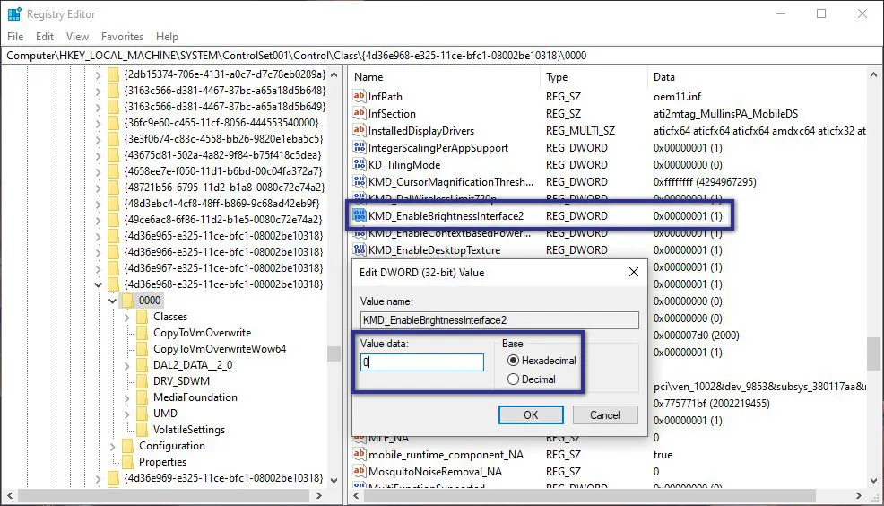 Mengubah Value Data Brightness