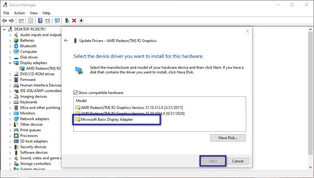 Microsoft Basic Display Adapter