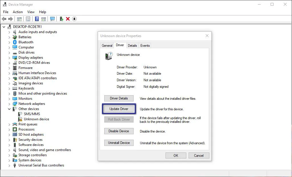 Update Driver Tanda Seru
