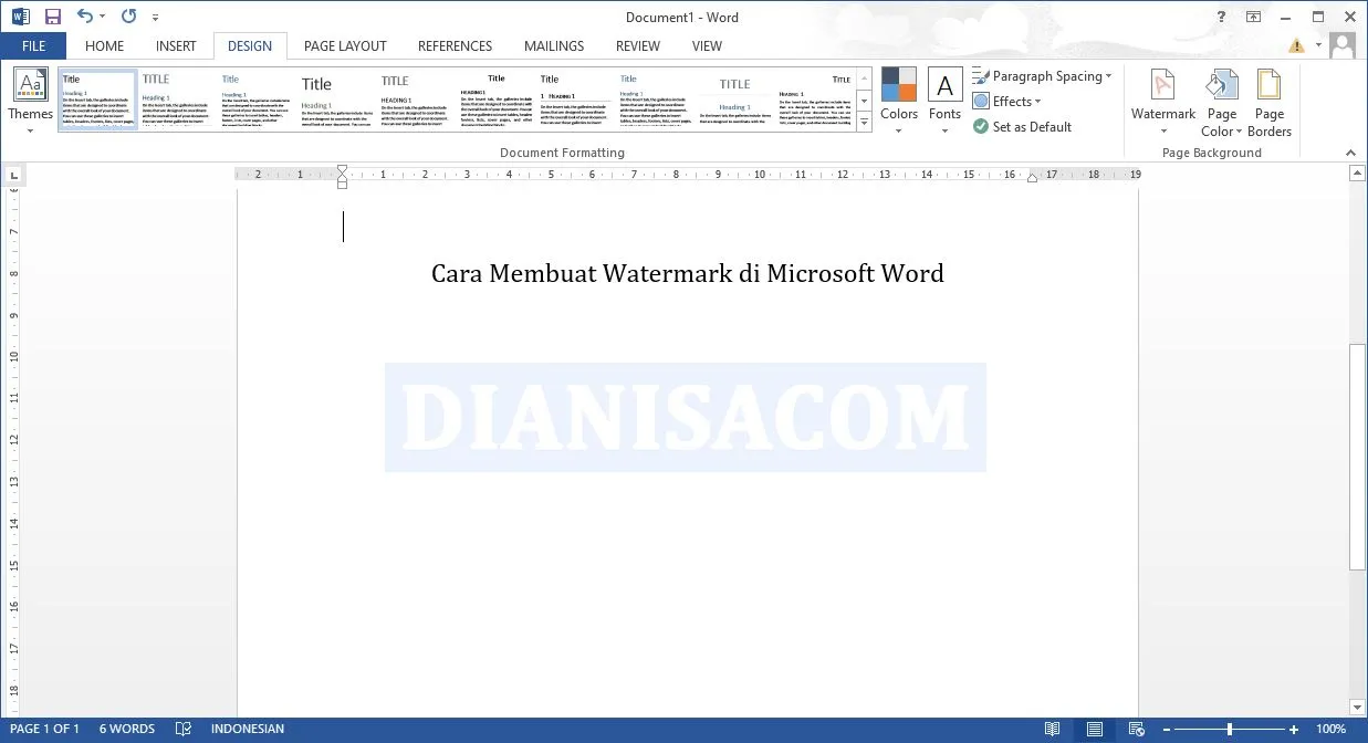 Watermark Microsoft Word