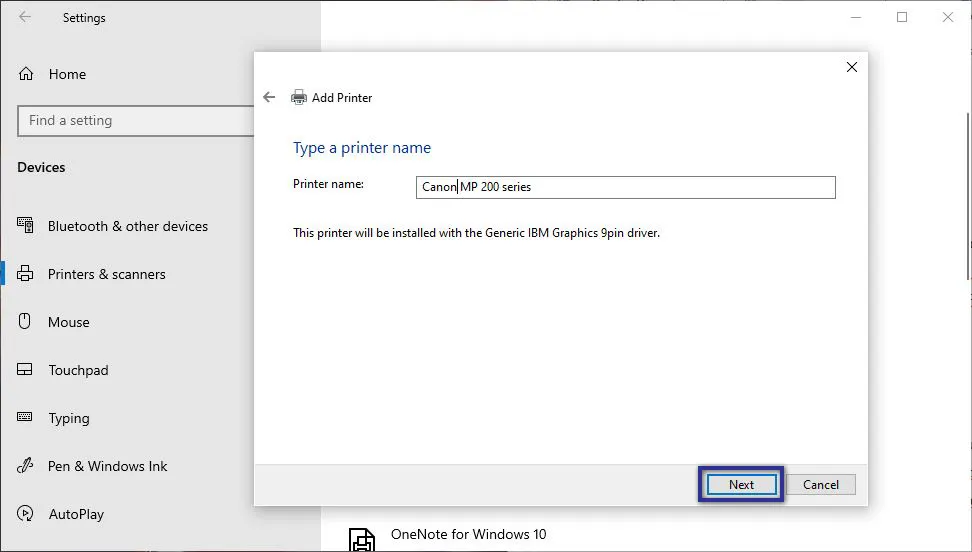 Berikan Nama Printer