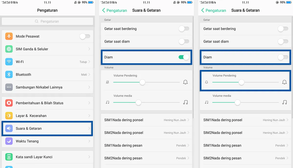 Cek mode ponsel yang Anda gunakan