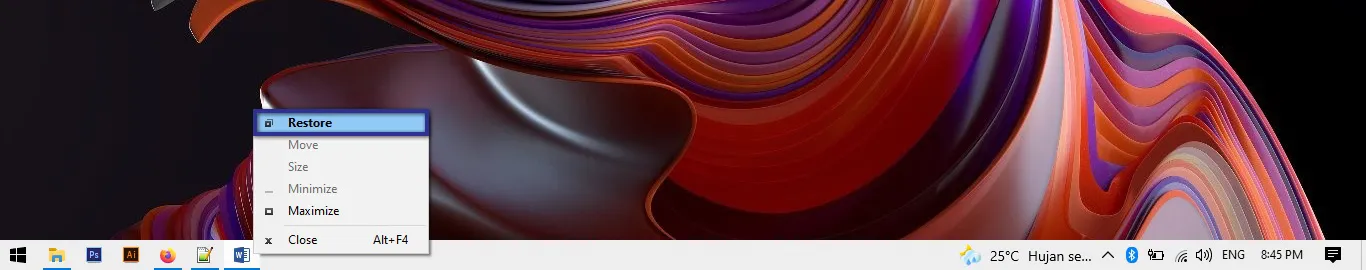 Restore Microsoft Word