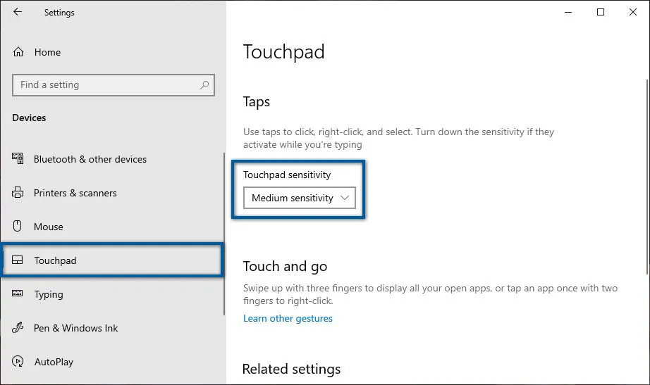 Touchpad Sensitivity
