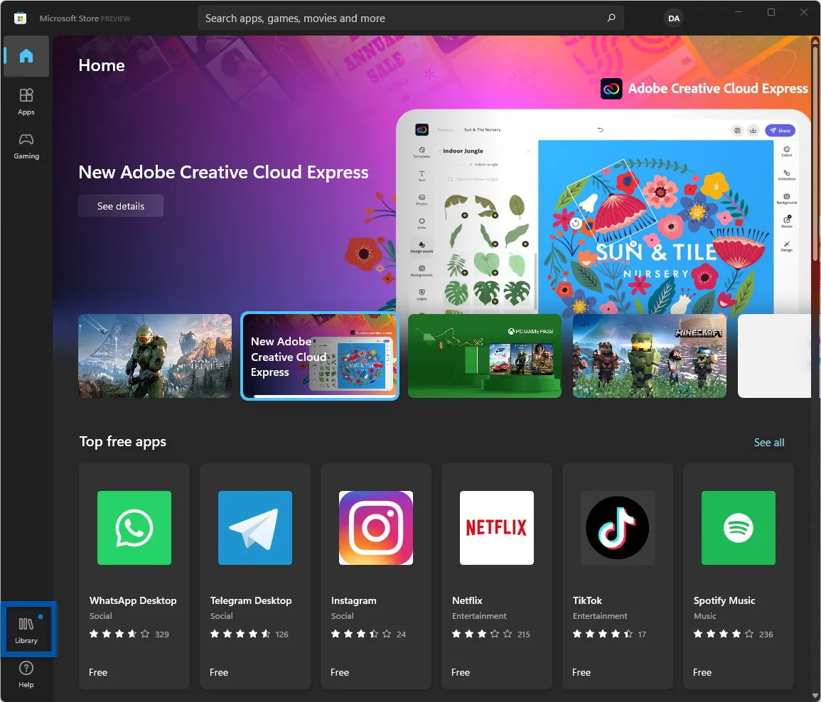 1 Buka Microsoft Store