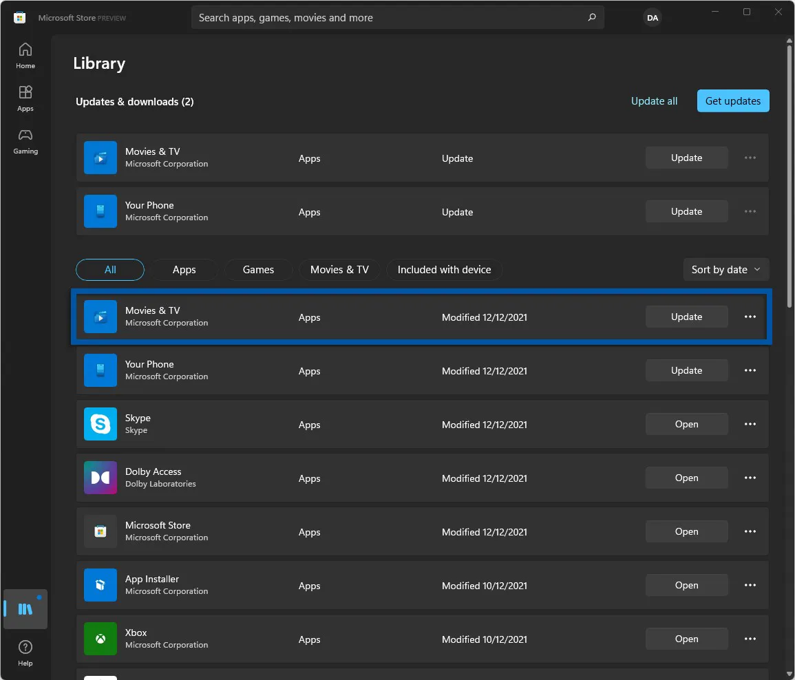 2 Pilih Aplikasi yang ingin diperbarui