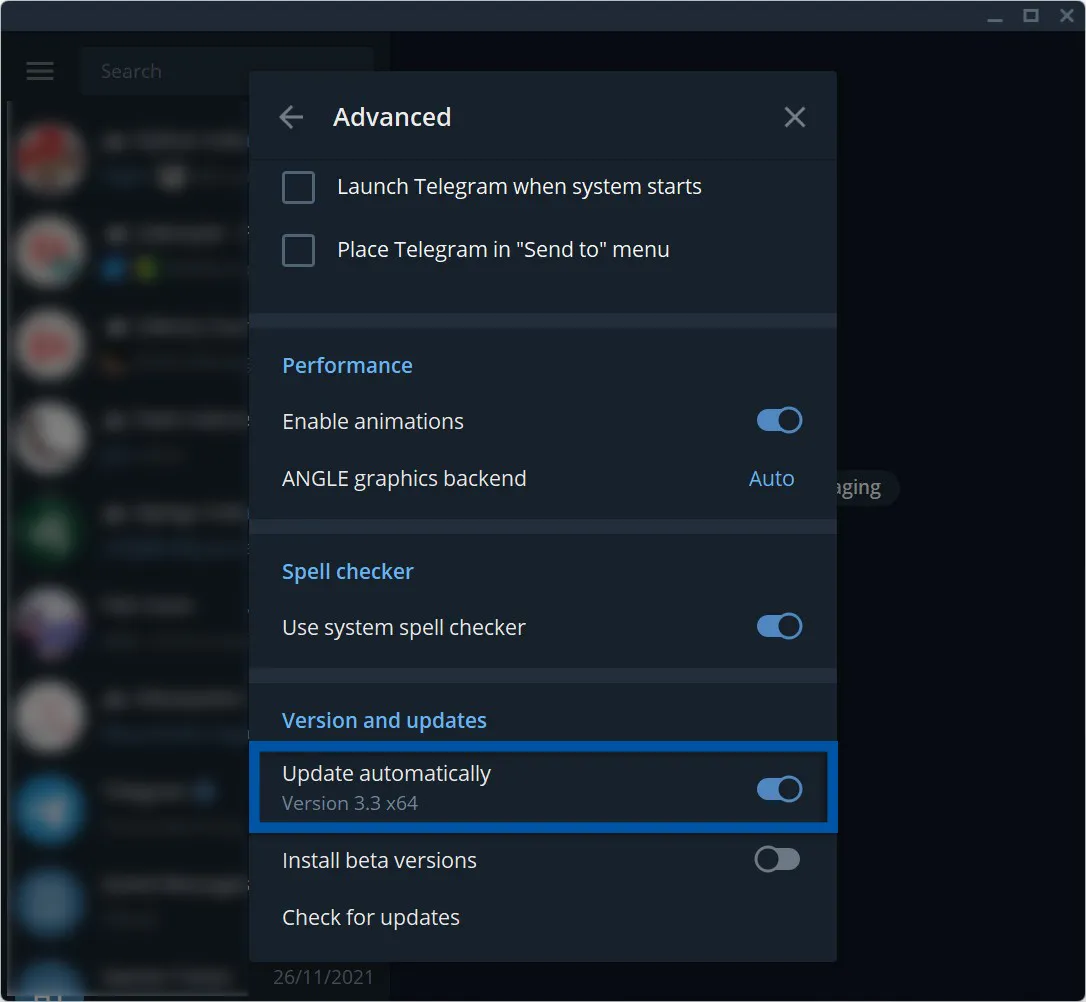 Aktifkan pembaruan otomatis aplikasi