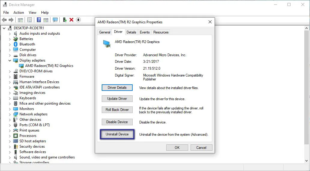 Reinstall Driver Display