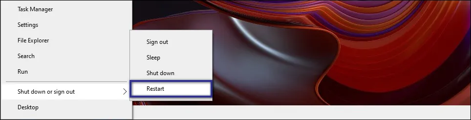 Windows + X Restart Safe Mode