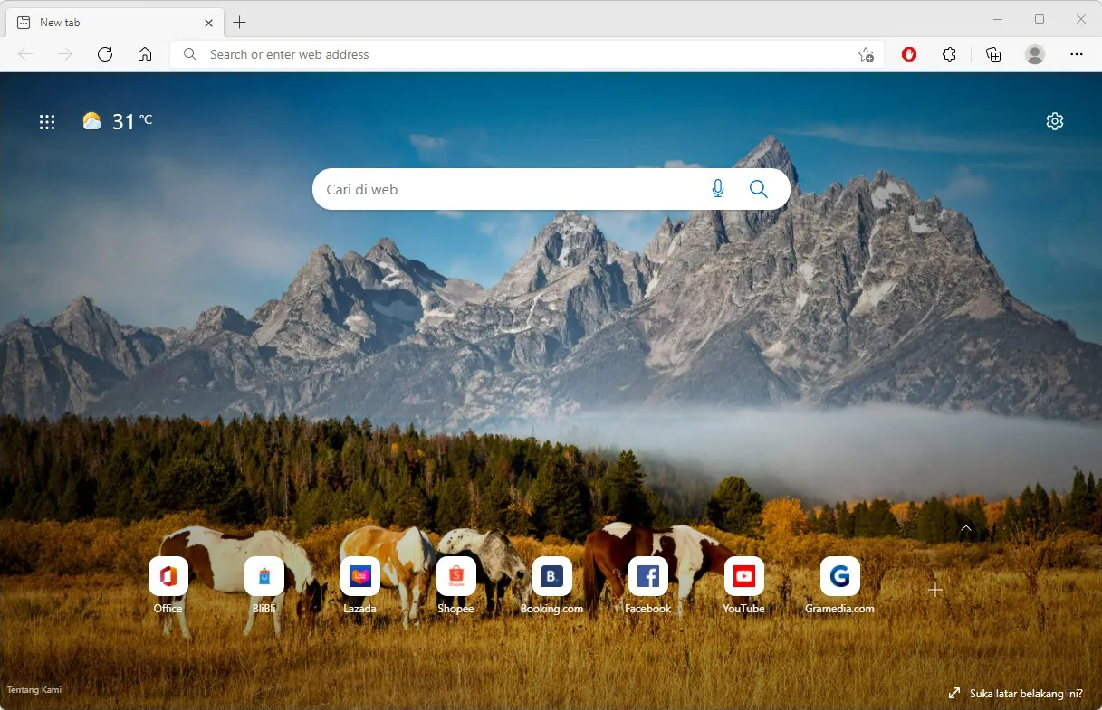 1 Halaman beranda Microsoft Edge