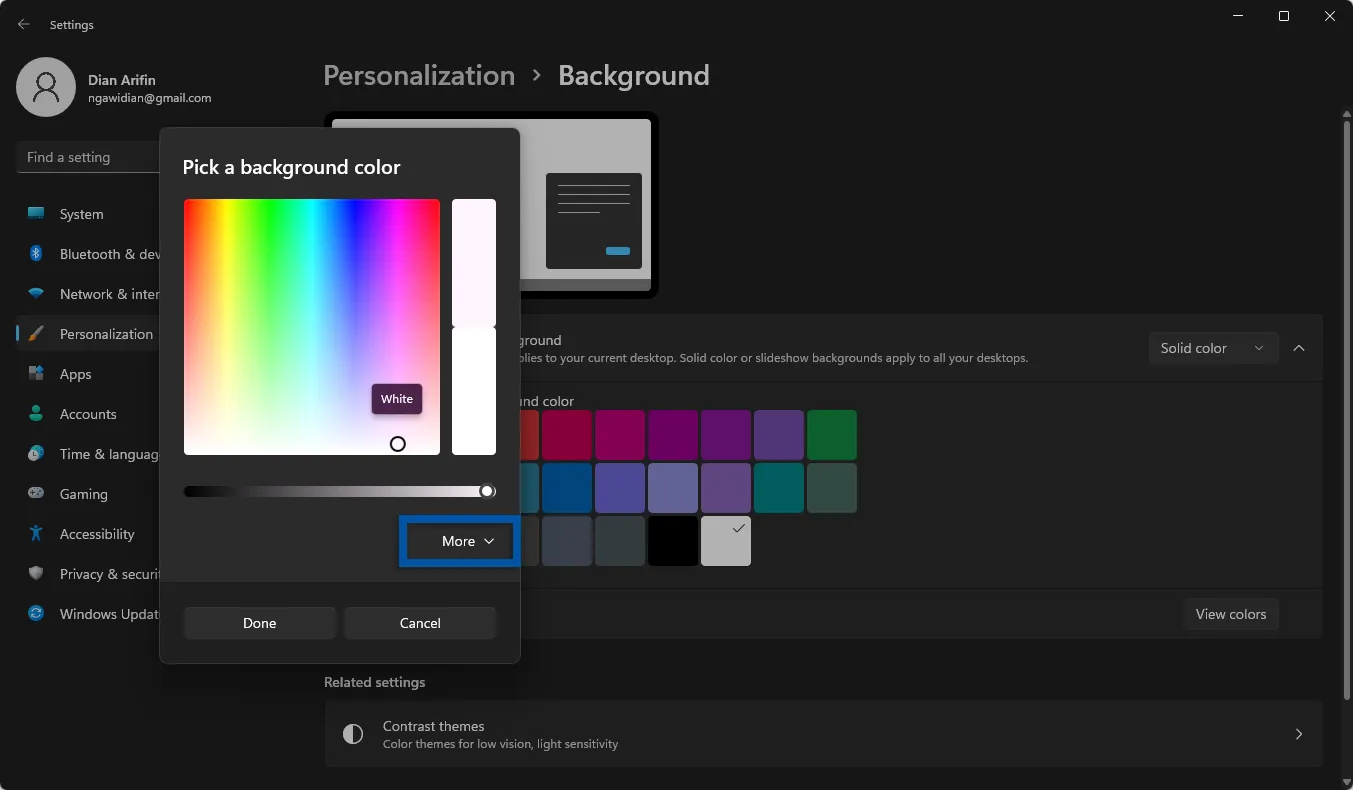 2 Pilih warna yang Anda inginkan