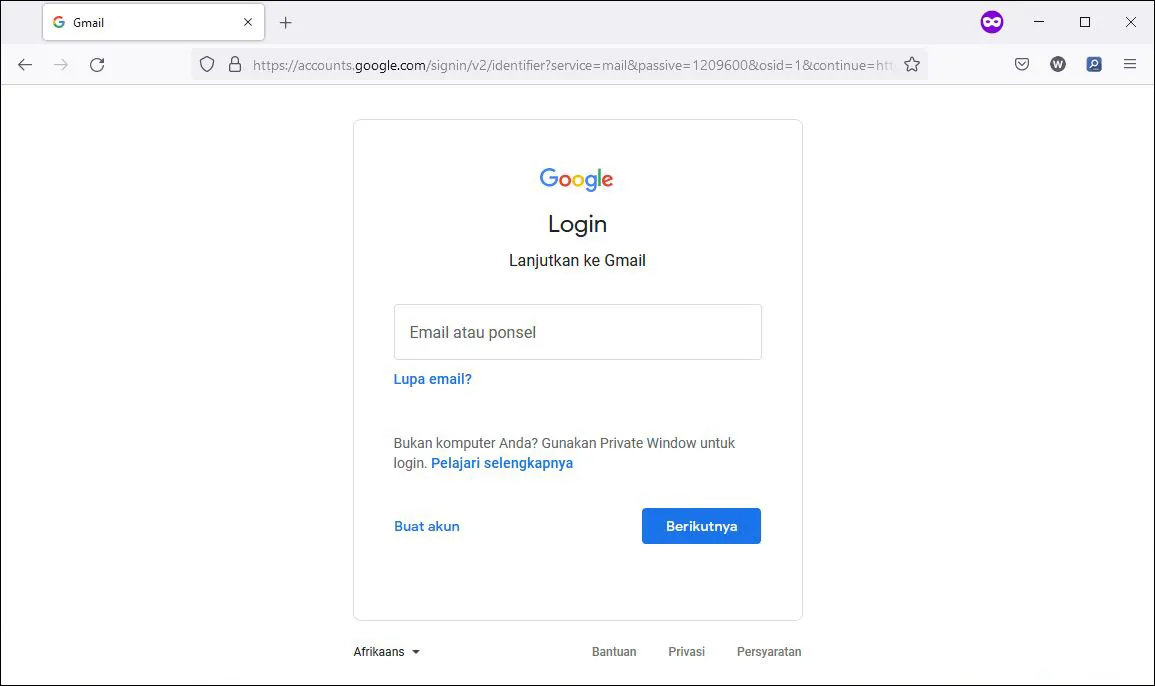 Cara Login Akun Gmail