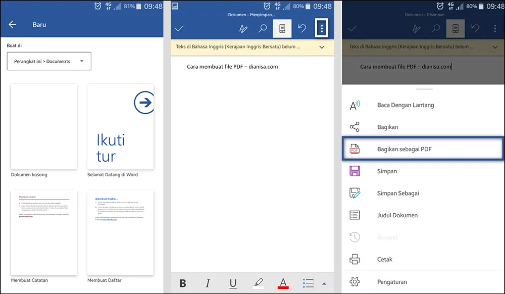 Save PDF Dengan MS Word