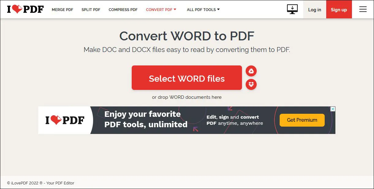 Word to PDF - ILovePDF
