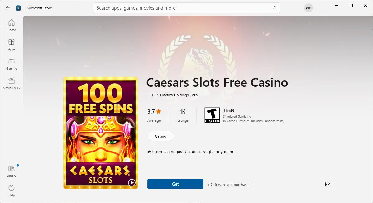 Caesars Slots Microsoft Store