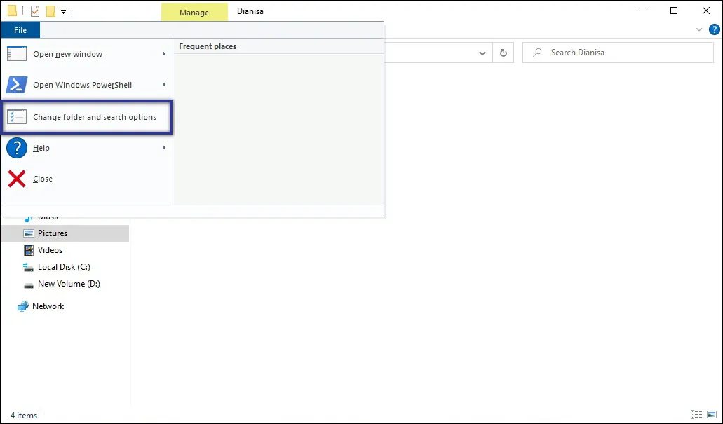 Change Folder And Search Options