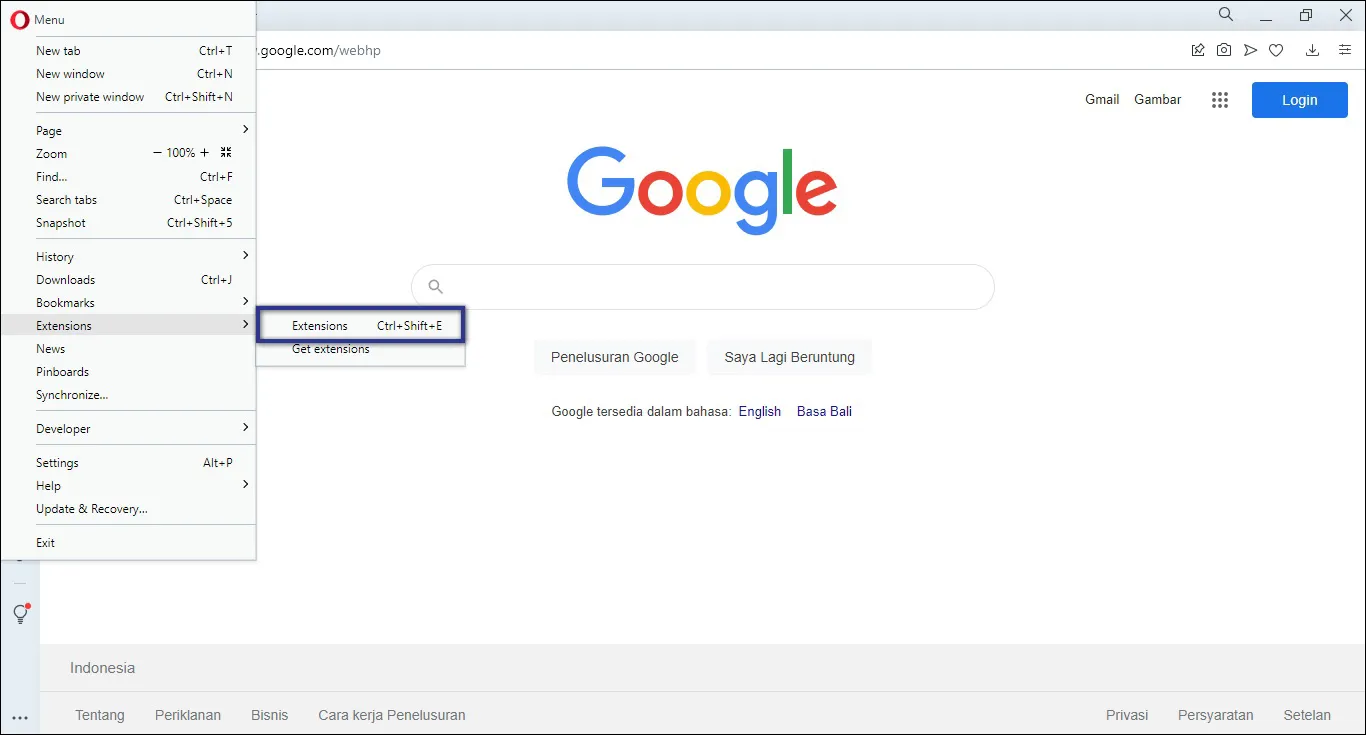 Extensions Opera Browser