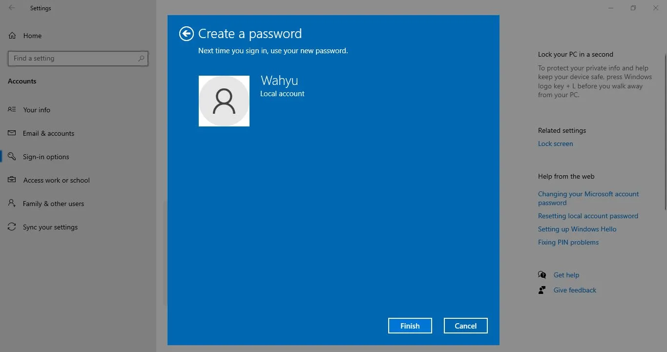 Konfirmasi Password Windows 10