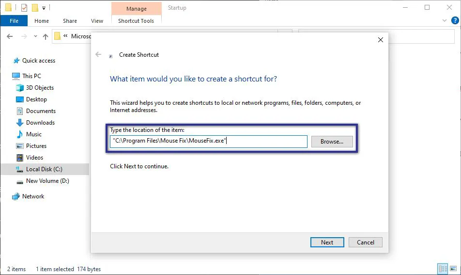 Buat Shortcut Mouse Fix