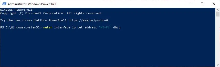 Konfigurasi IP Dinamis PowerShell