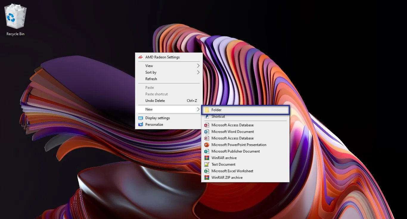 Membuat Folder di Desktop