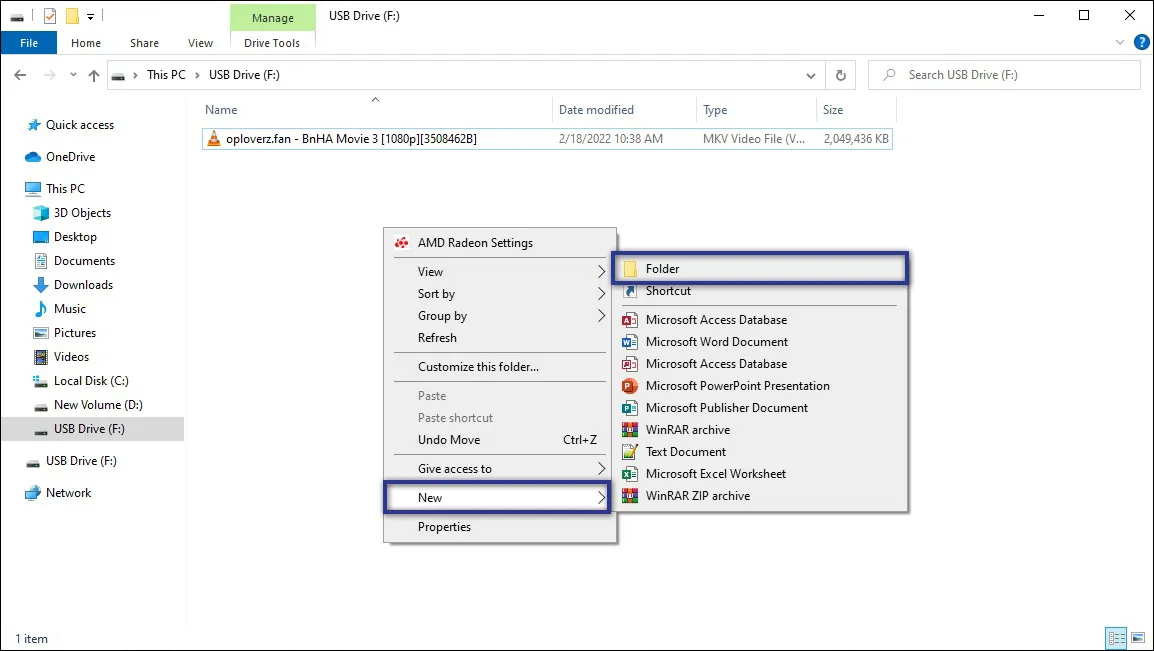 Membuat Folder di Windows Explorer
