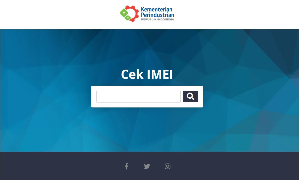 Verifikasi IMEI di situs Kemenperin