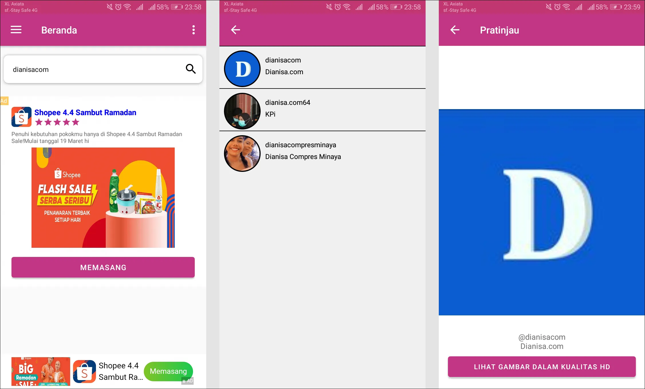 3 Memperbesar foto profil IG di HP Android