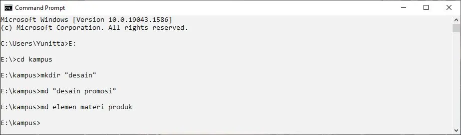 6 Buat folder baru di CMD secara bersamaan