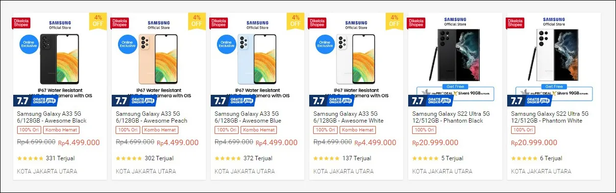 Beli HP Samsung Shopee