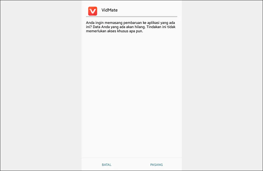 Install Aplikasi VidMate Android