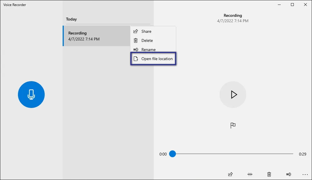 Open File Voice Recorder