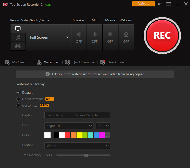 Pengaturan Watermark iTop