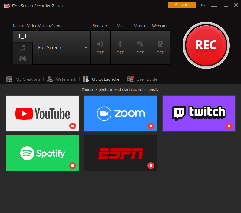 Record iTop Screen Recorder