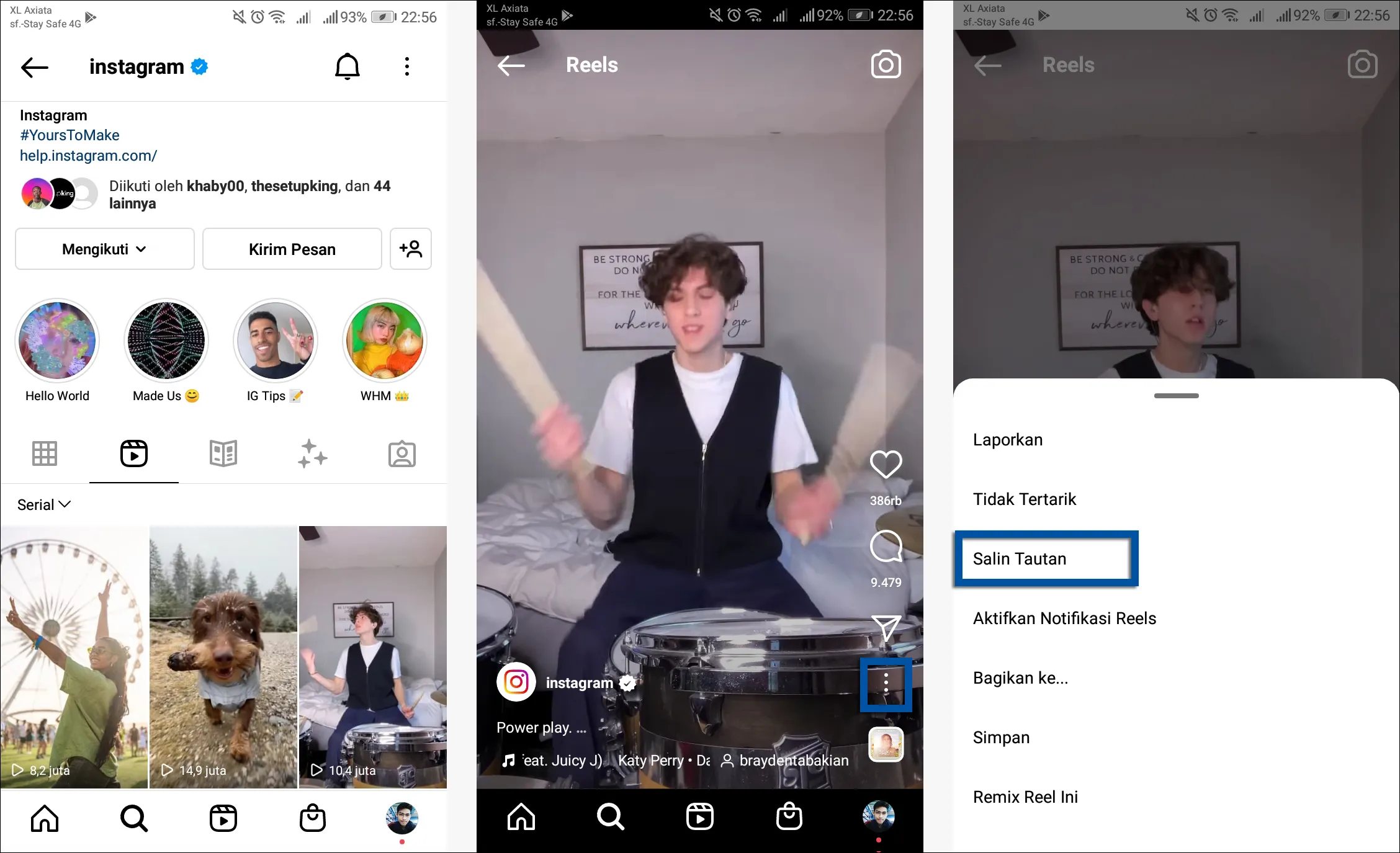Salin URL IG Reels Instagram