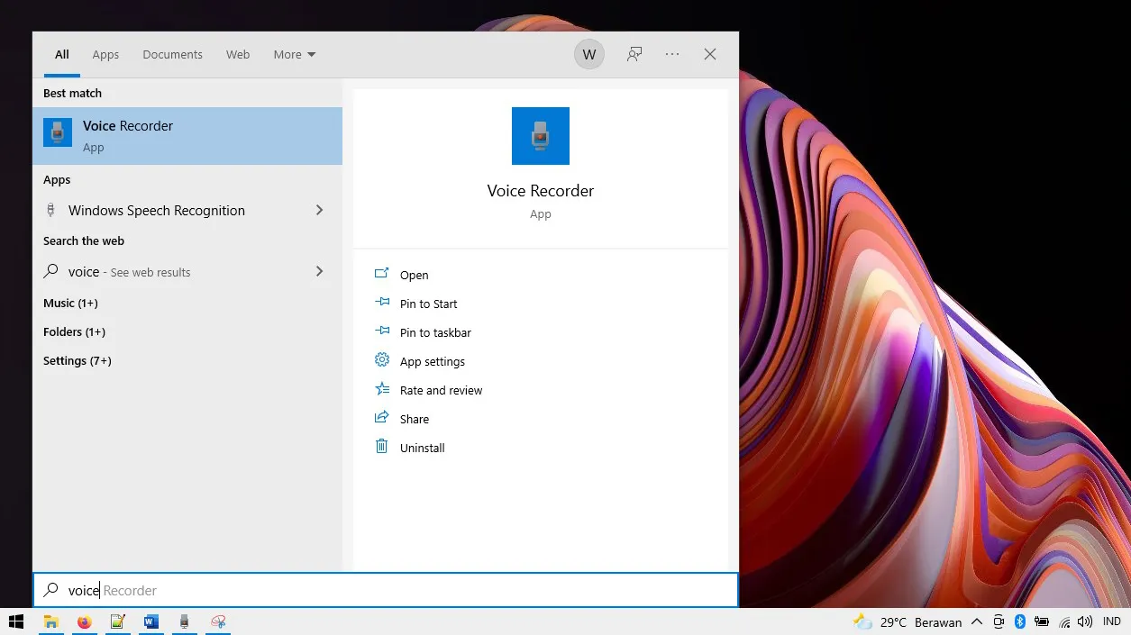 Voice Recorder Windows Search