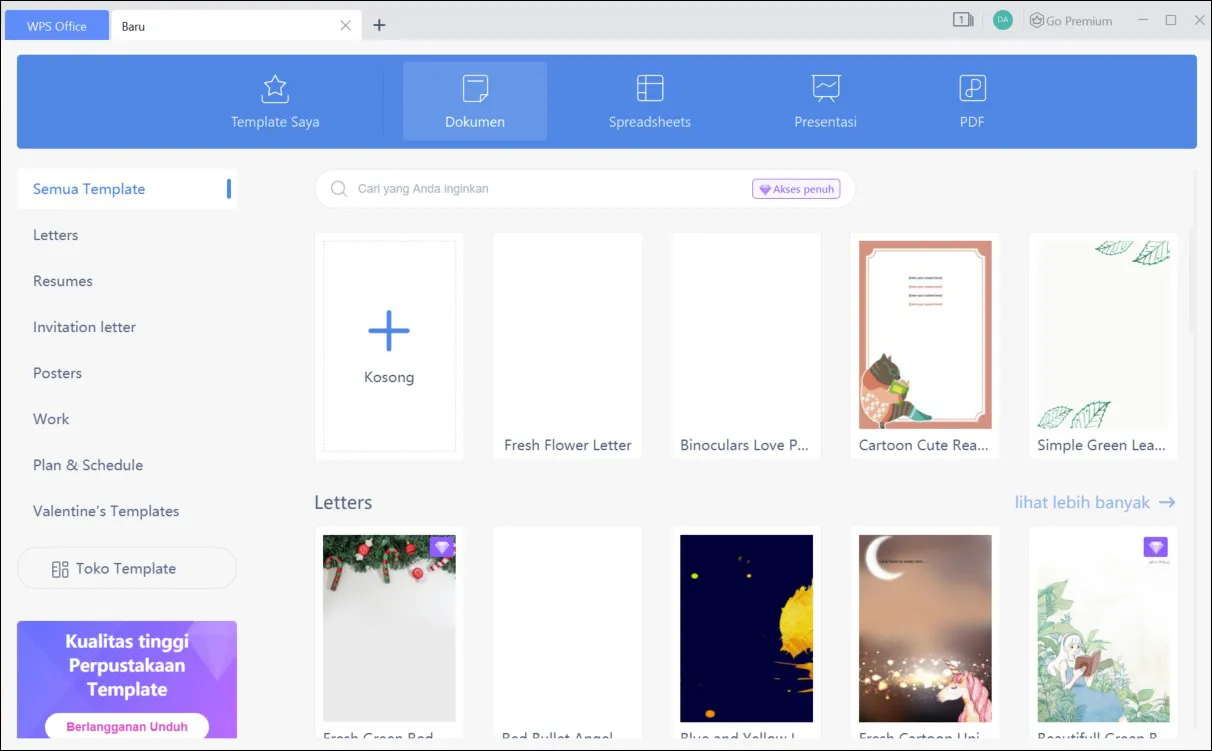2 Tampilan dokuman WPS Office