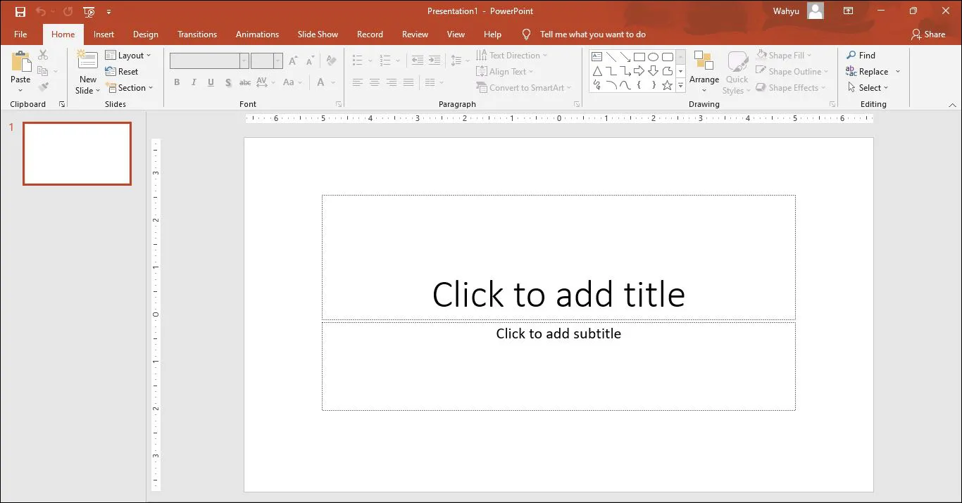 6 Tampilan Microsoft PowerPoint 2016