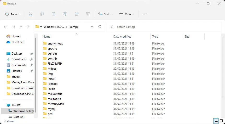 4 File Explorer XAMPP