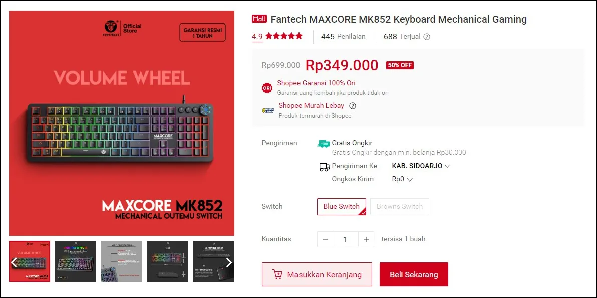Beli Keyboard Gaming Shopee