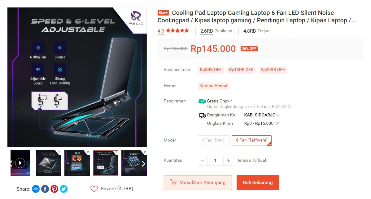 Cooling Pad Laptop Shopee