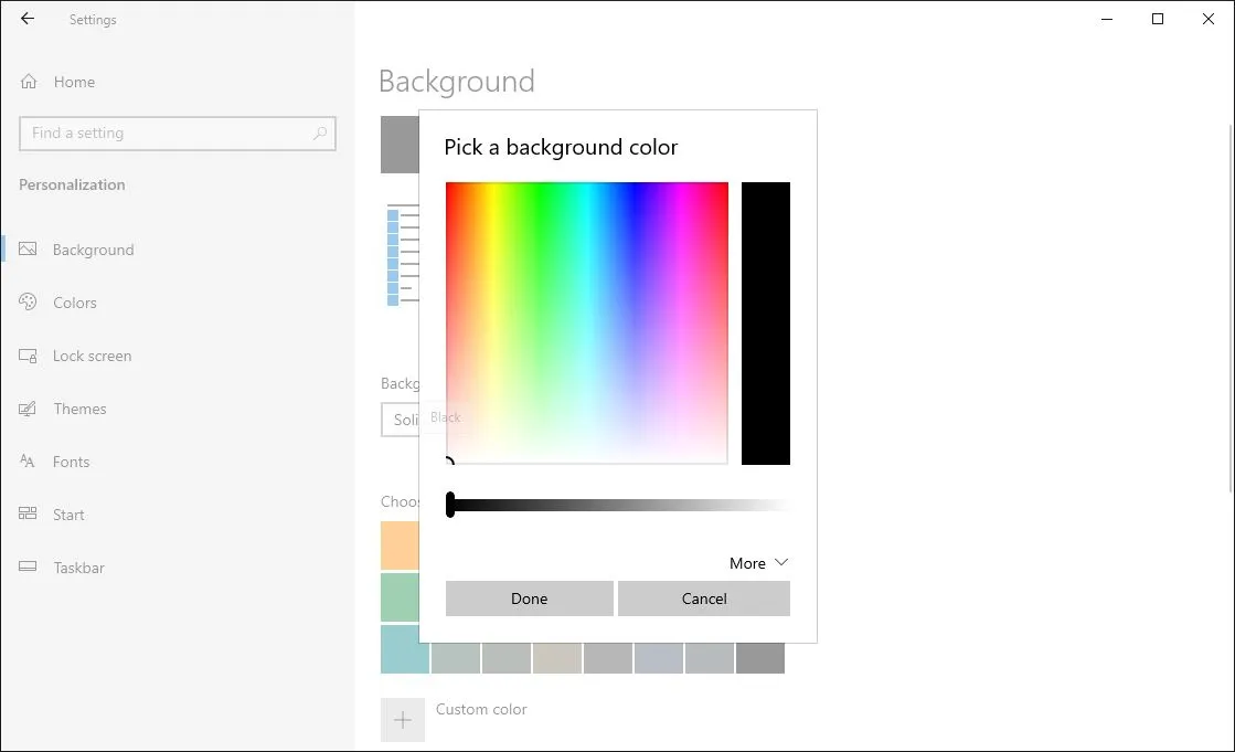 Custom Solid Color Wallpaper Windows 10