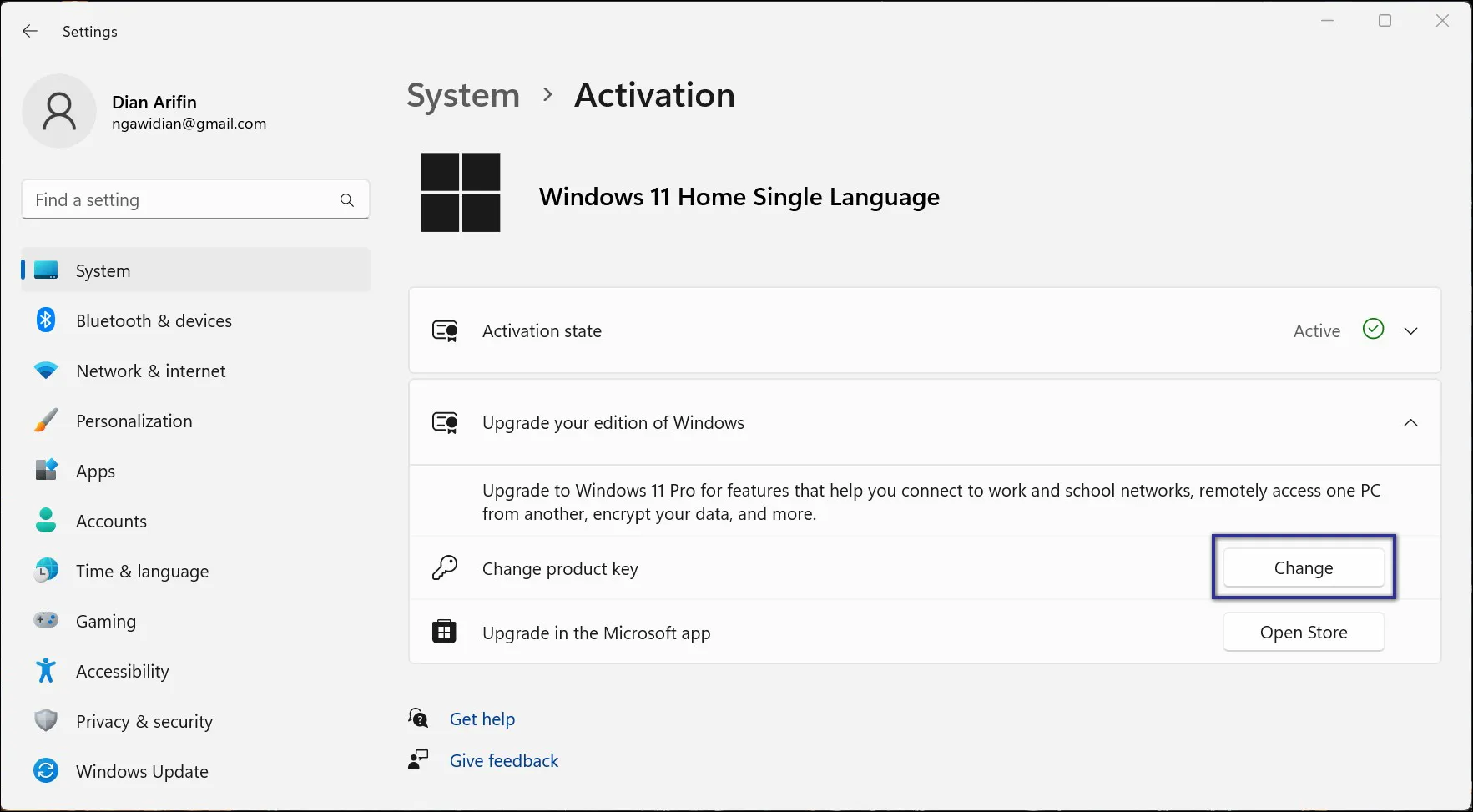 Menu Activation Windows 11