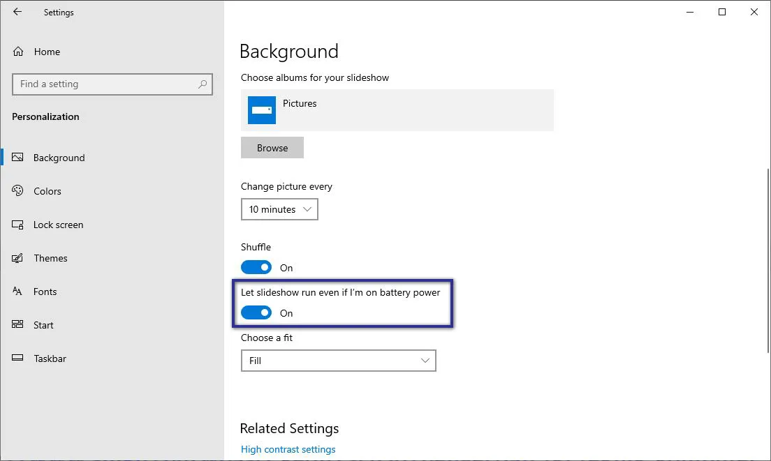 Slideshow Battery Wallpaper Windows 10