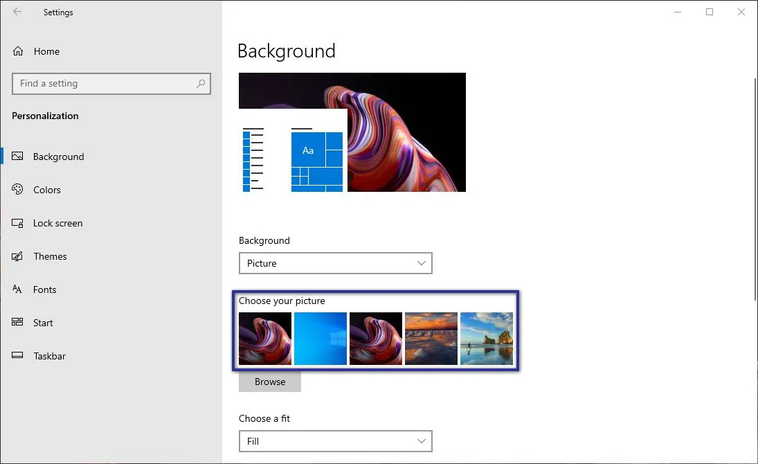 Wallpaper Default Windows 10