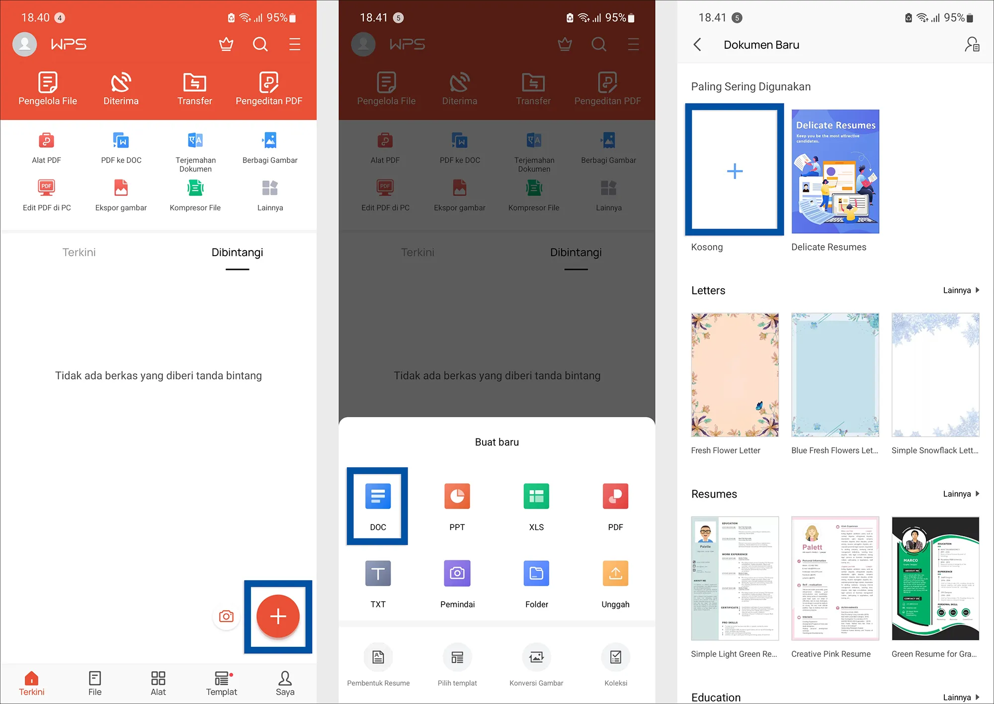 1 Buat file baru WPS Office